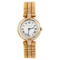 Cartier Panthere Vendome Quartz Watch Yellow Gold with Diamond Bezel 24