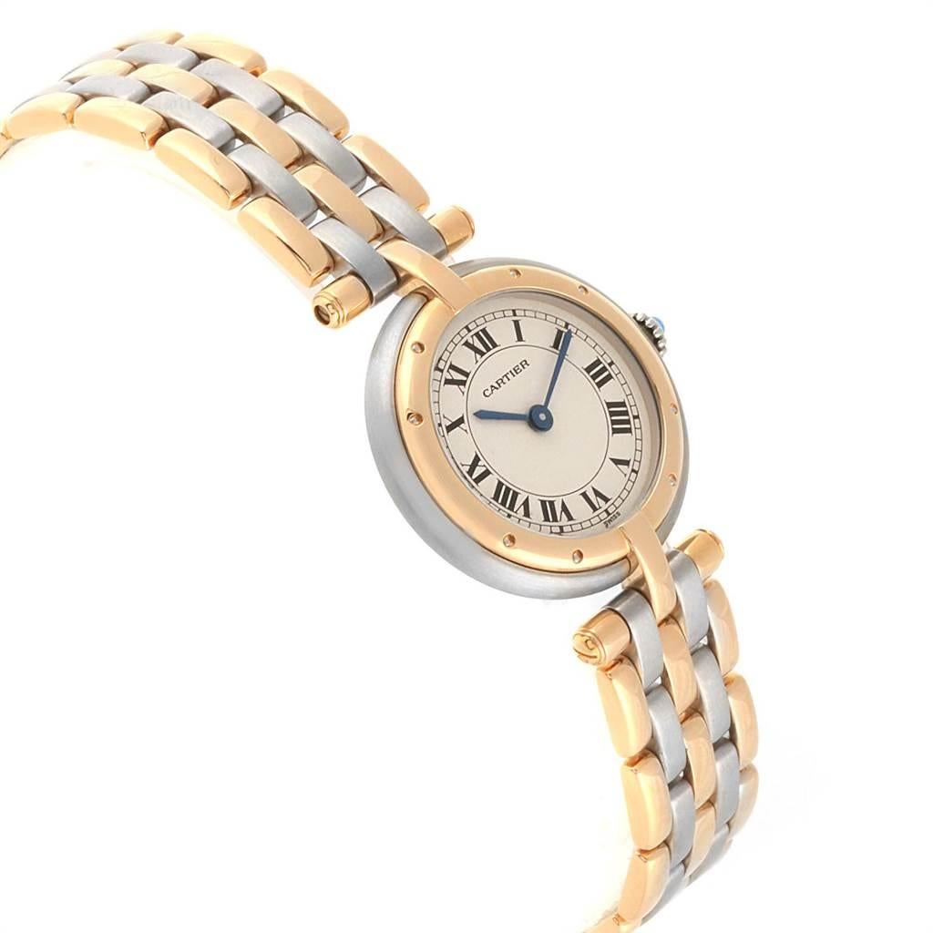 Cartier Panthere Vendome Small 3-Row Steel Yellow Gold Ladies Watch In Excellent Condition In Atlanta, GA