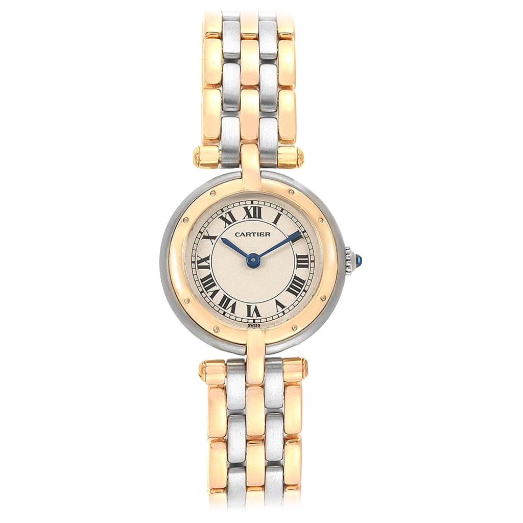 Cartier Panthere Vendome Three-Row Steel Yellow Gold Ladies Watch 166920