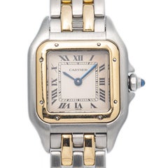 Montre femme Cartier Panthère W25029B6, 18 carats, bicolore, à quartz, cadran argenté, 22 mm