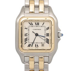 Cartier Panthere W25029B6 18k Two Tone Quartz White Dial Women's Watch 27MM