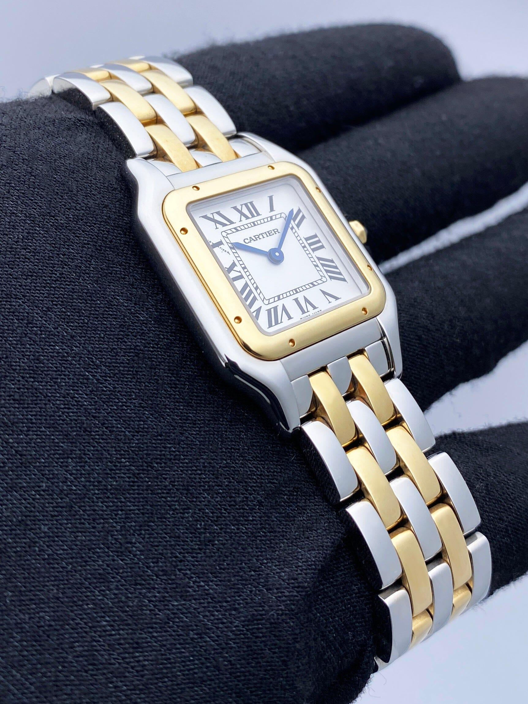 Cartier Panthere W2PN0007 Medium Two Tone Ladies Watch Box Papers In Excellent Condition For Sale In Great Neck, NY