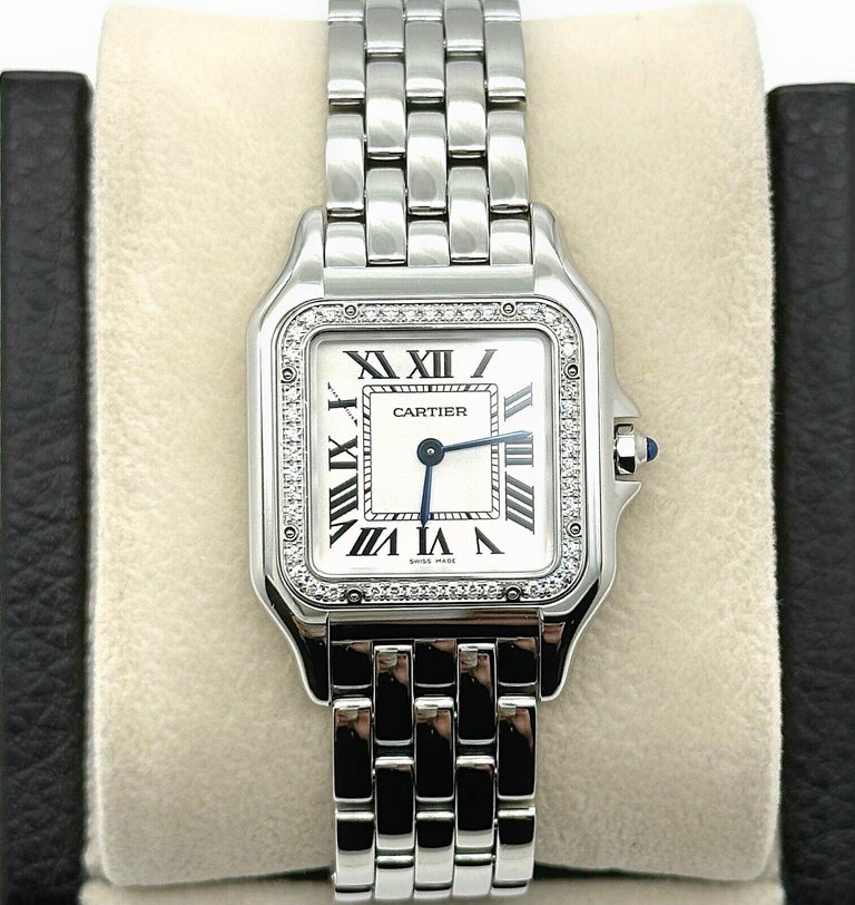 Cartier Panthere W4PN0008 Ref. 4016 lunette diamantee en acier inoxydable Boite papier En vente sur 1stDibs lunette cartier docteur lunette cartier panthere argent santos demoiselle vs panthere