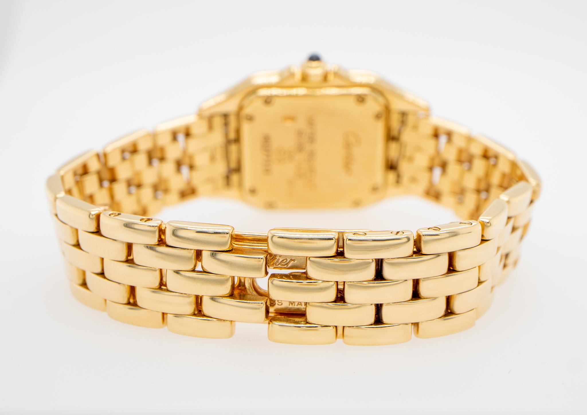 Cartier Panthere Watch 18K Yellow Gold Ladies Small 1070 Travel Pouch In Excellent Condition In Aliso Viejo, CA