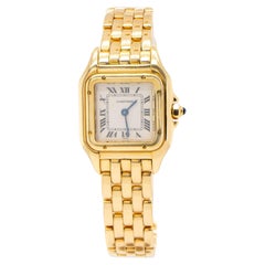 Retro Cartier Panthere Watch 18K Yellow Gold Ladies Small 1070 Travel Pouch