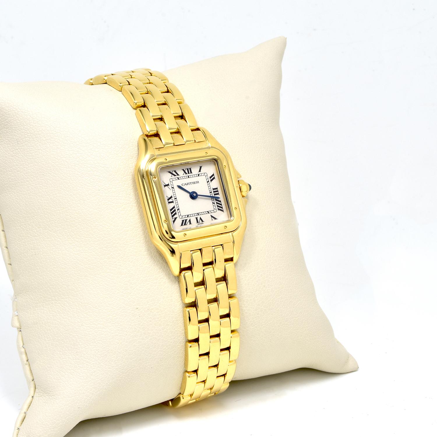 Cartier Panthere Watch in 18 Karat Yellow Gold Small In Excellent Condition In Miami, FL