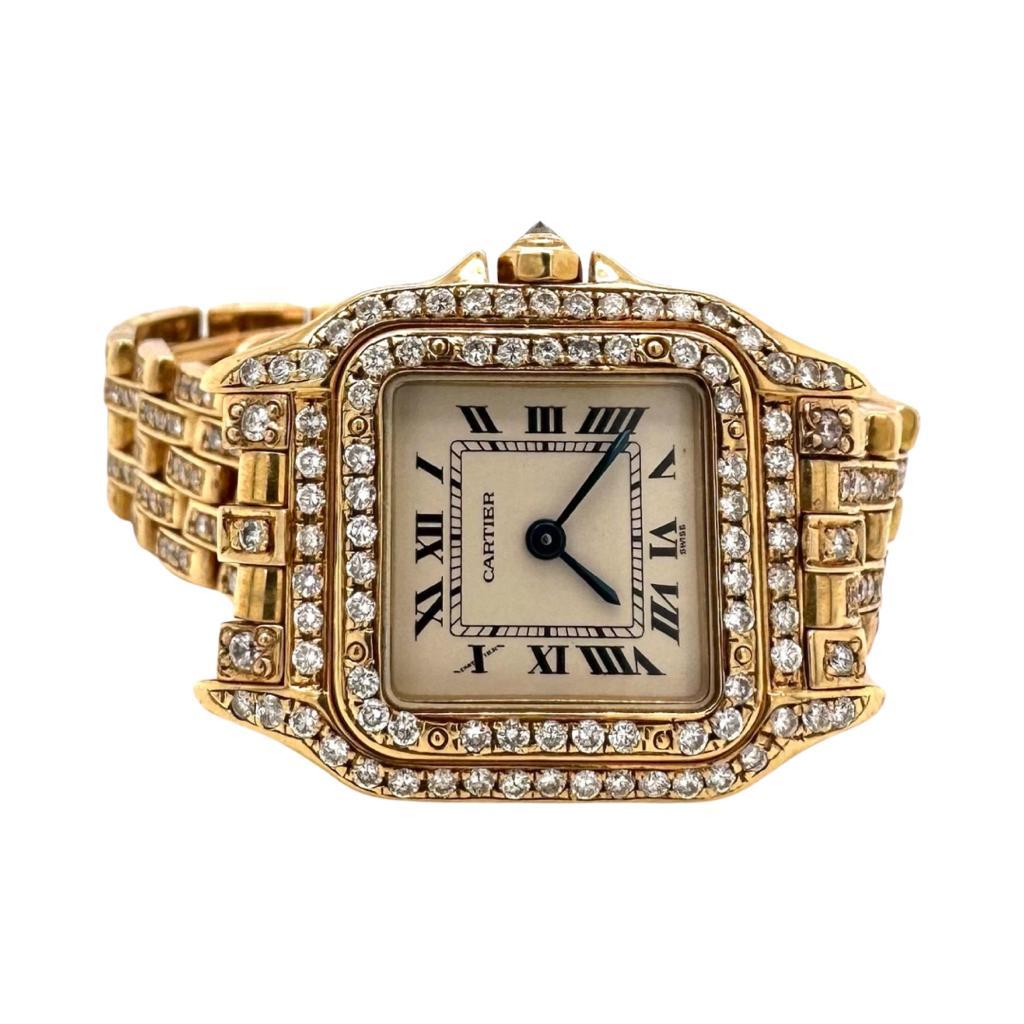 Cartier Panthere Watch in 18k Yellow Gold with Custom Pave Diamonds 1