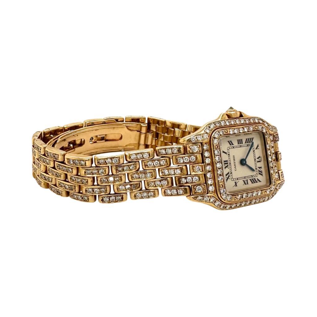 BRAND: Cartier

MODEL: Panthere

METAL: 18k Yellow Gold

MOVEMENT: Quartz

CASE SIZE: 22mm

WRIST: 7.25 inches
