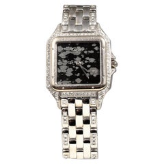 Cartier Panthere Watch Marble Dial and Diamond Case in 18k White Gold