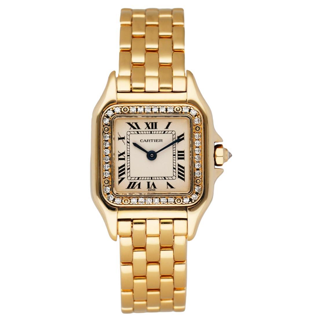 Cartier Panthere WF3070B9 1280 18K Yellow Gold Diamonds Ladies Watch