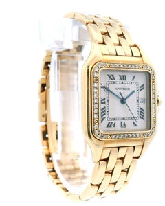 Cartier Panthere WF4037B9 Large 18K Yellow Gold Diamond Bezel Watch