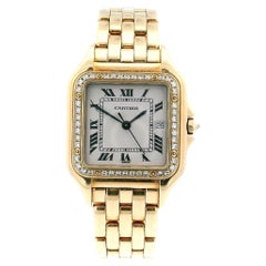 Used Cartier Panthere WF4037B9 Large 18K Yellow Gold Diamond Bezel Watch