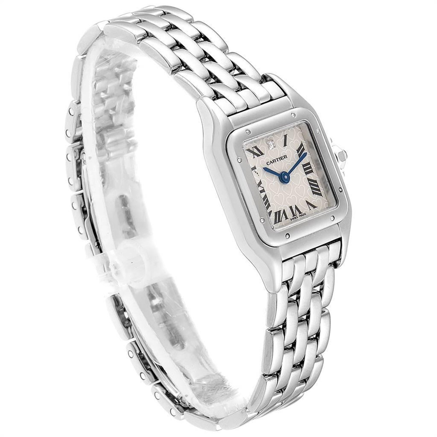 Cartier Panthere White Gold Heart Diamond Dial Le Ladies Watch 1660 For Sale At 1stdibs