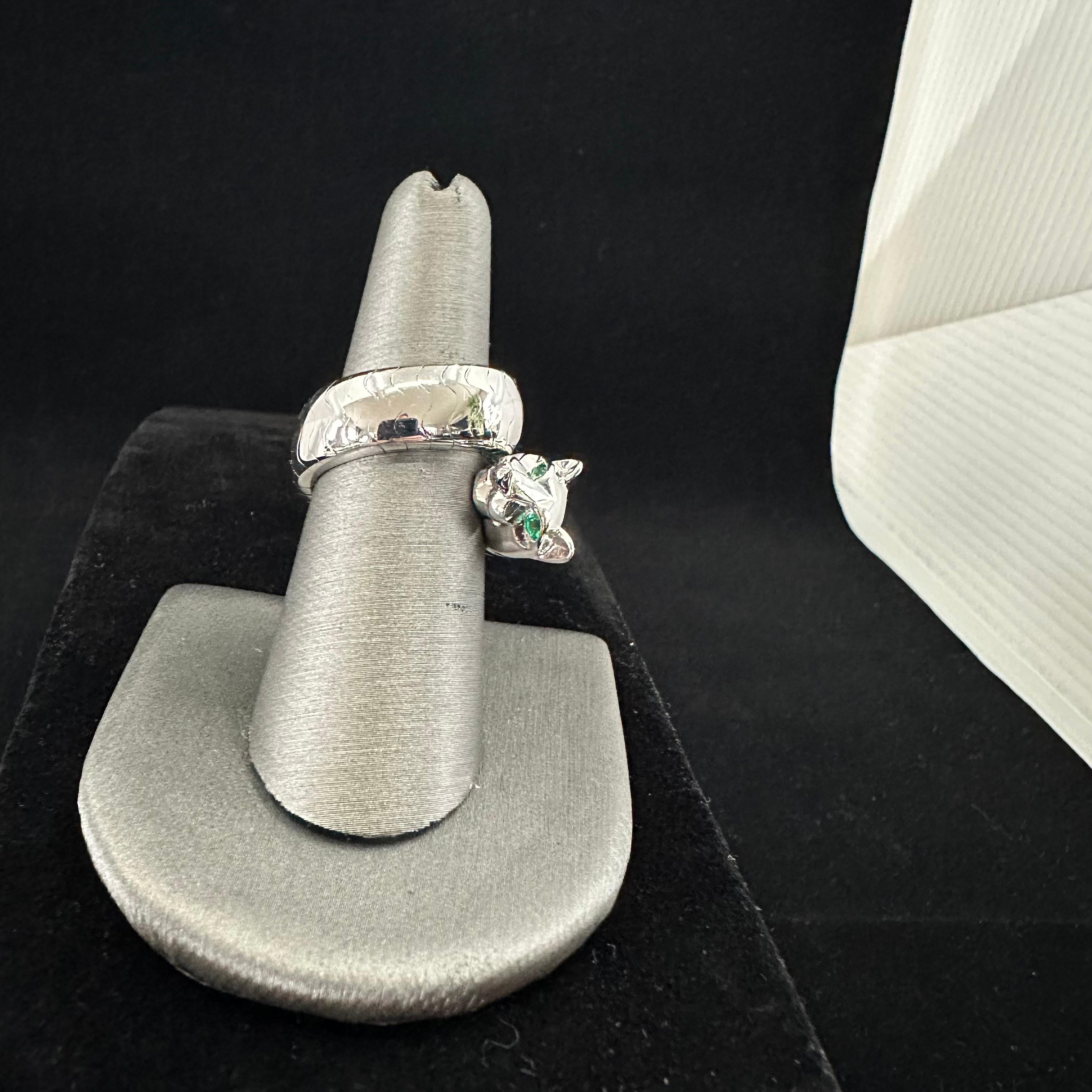 Cartier Panthere White Gold Ladies Ring French  For Sale 5