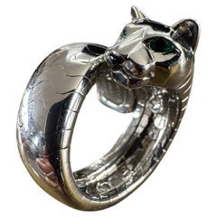 Cartier Panthere White Gold Ladies Ring French 