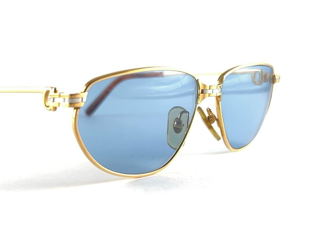 Cartier Panthere Windsor 55mm Cat Eye Sunglasses 18K Heavy Plated France For Sale 6