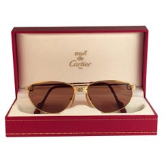 Cartier Panthere Windsor 59mm Cat Eye Sunglasses Heavy Plated France