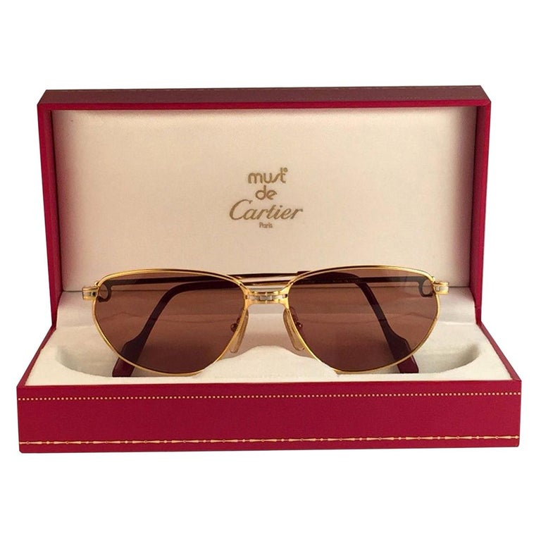 Cartier Panthere Windsor 59mm Cat Eye Sunglasses Heavy Plated France at ...