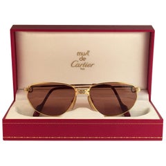 Cartier Panthere Windsor 59mm Cat Eye Sunglasses Heavy Plated France