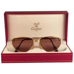 Cartier Panthere Windsor 59mm Cat Eye Sunglasses Heavy Plated France