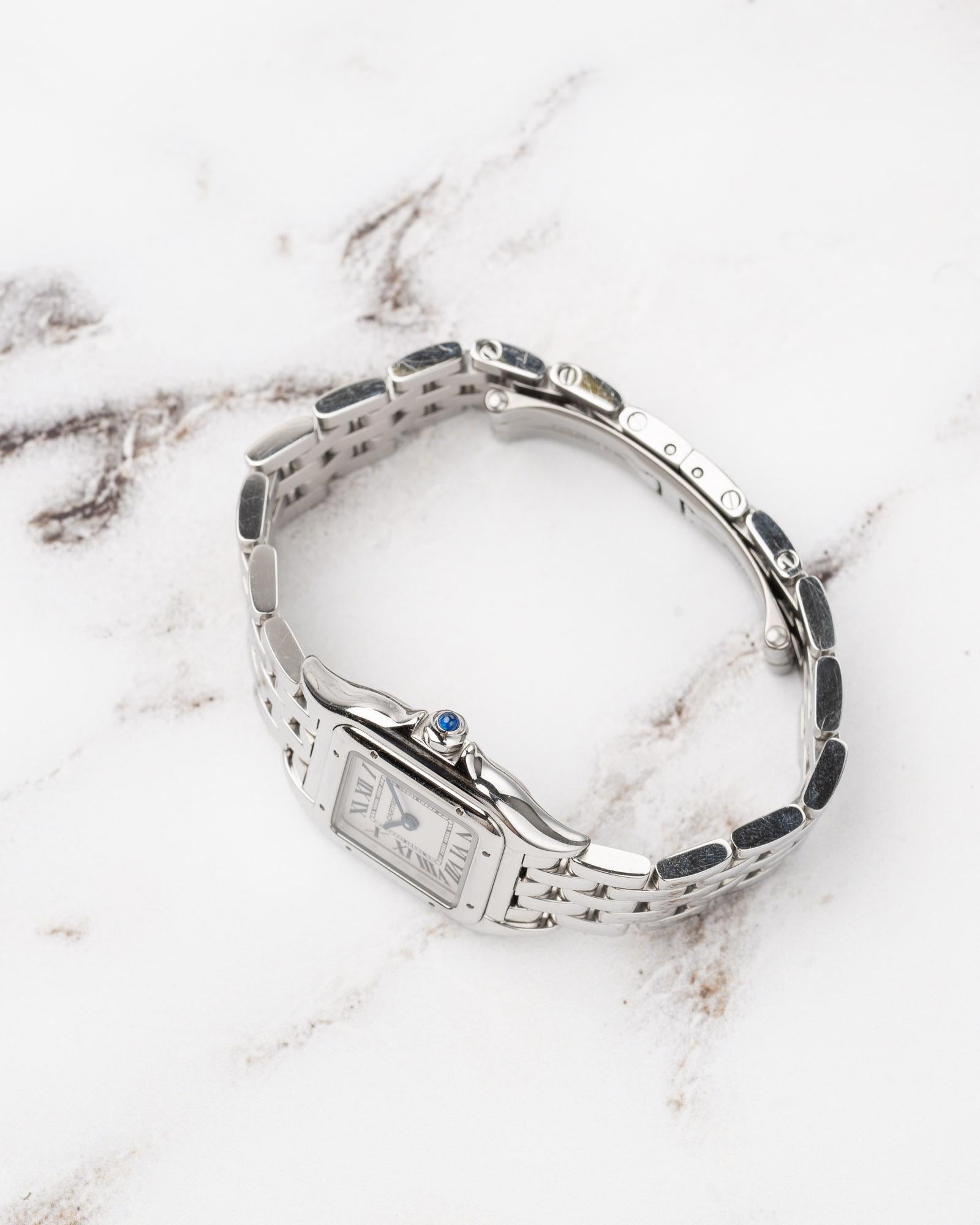 Cartier Panthere WSPN0006 SM Quadrante Bianco Acciaio Anni 2000 in vendita 6