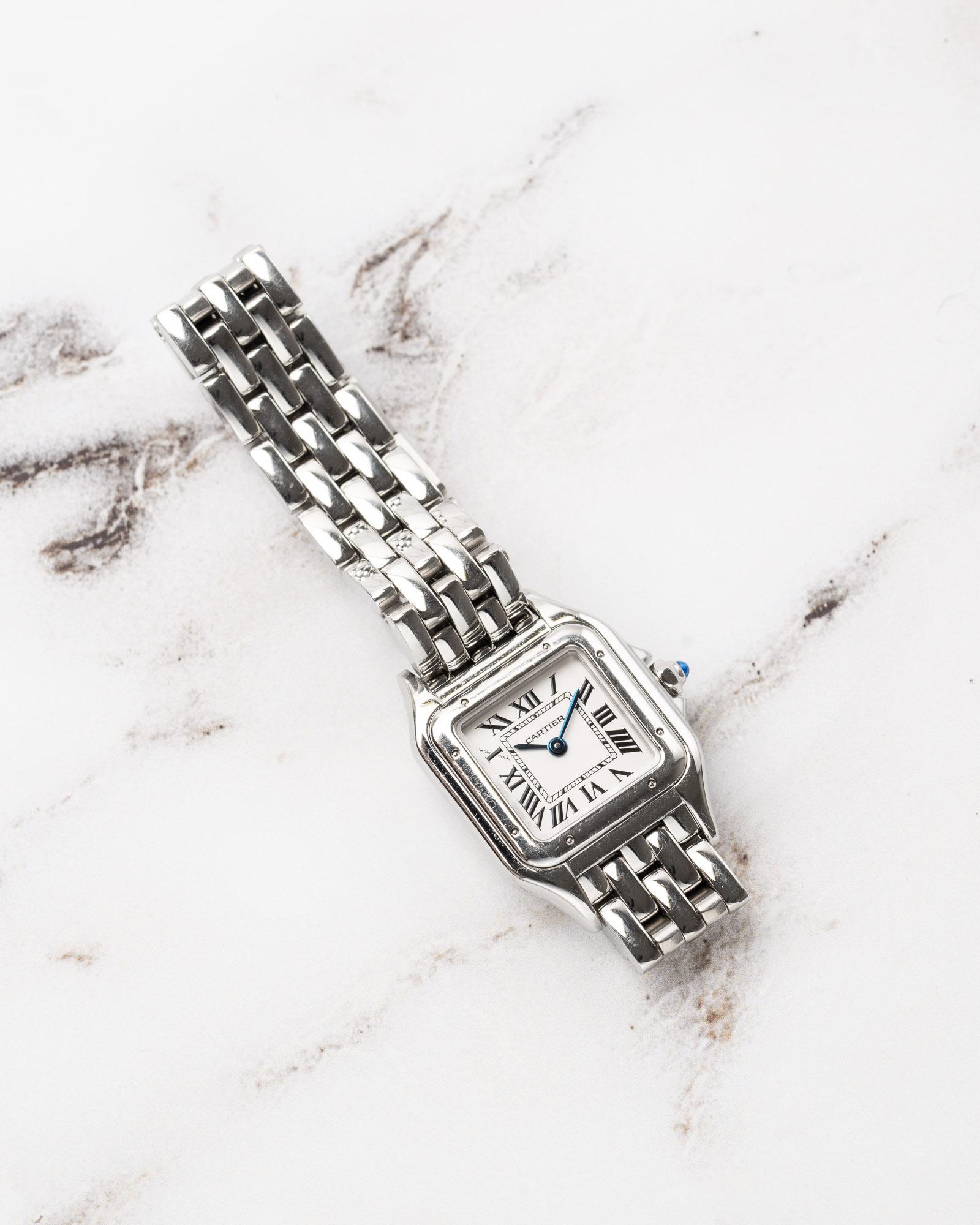 Cartier Panthere WSPN0006 SM Quadrante Bianco Acciaio Anni 2000 in vendita 7