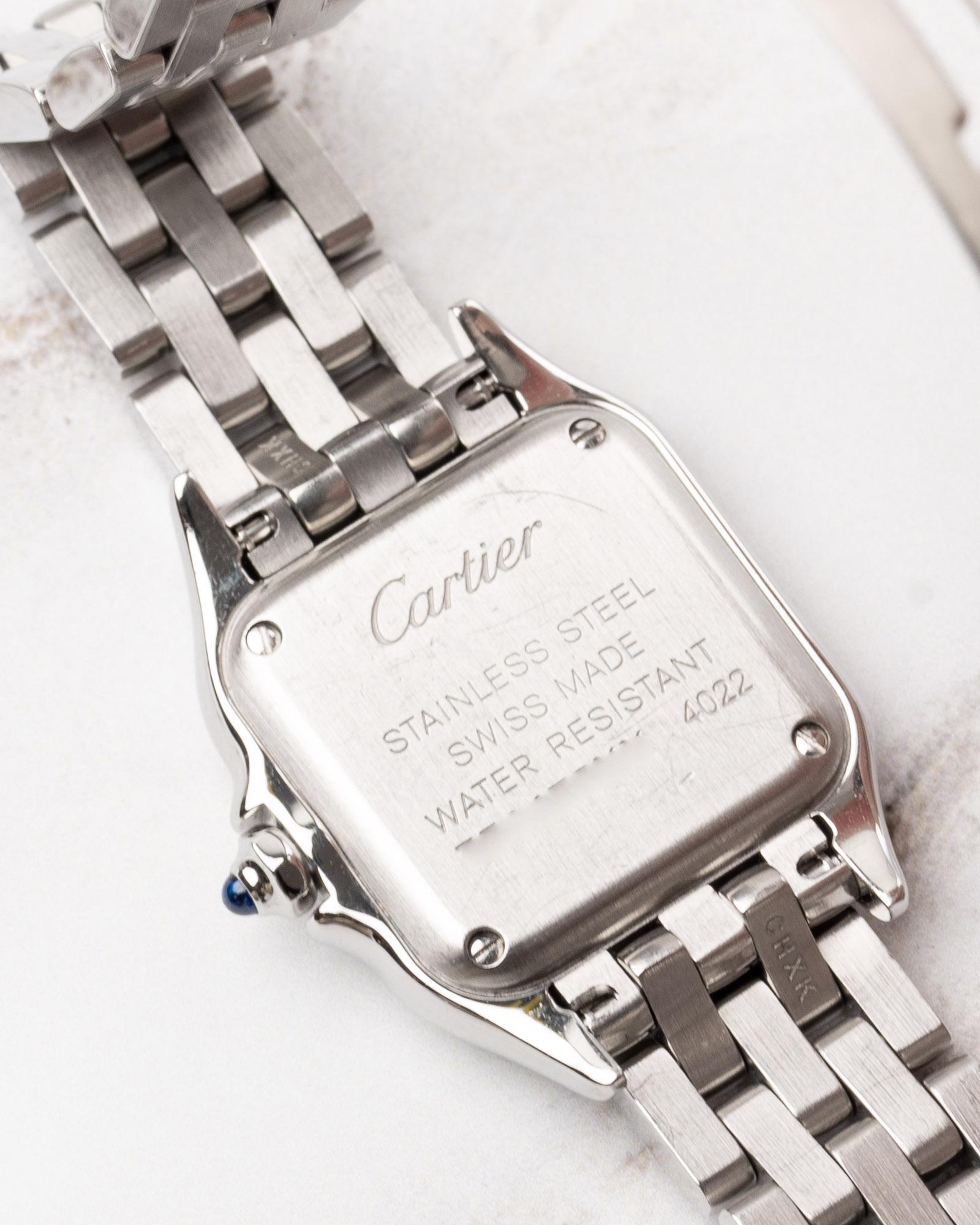 Cartier Panthere WSPN0006 SM Quadrante Bianco Acciaio Anni 2000 in vendita 1
