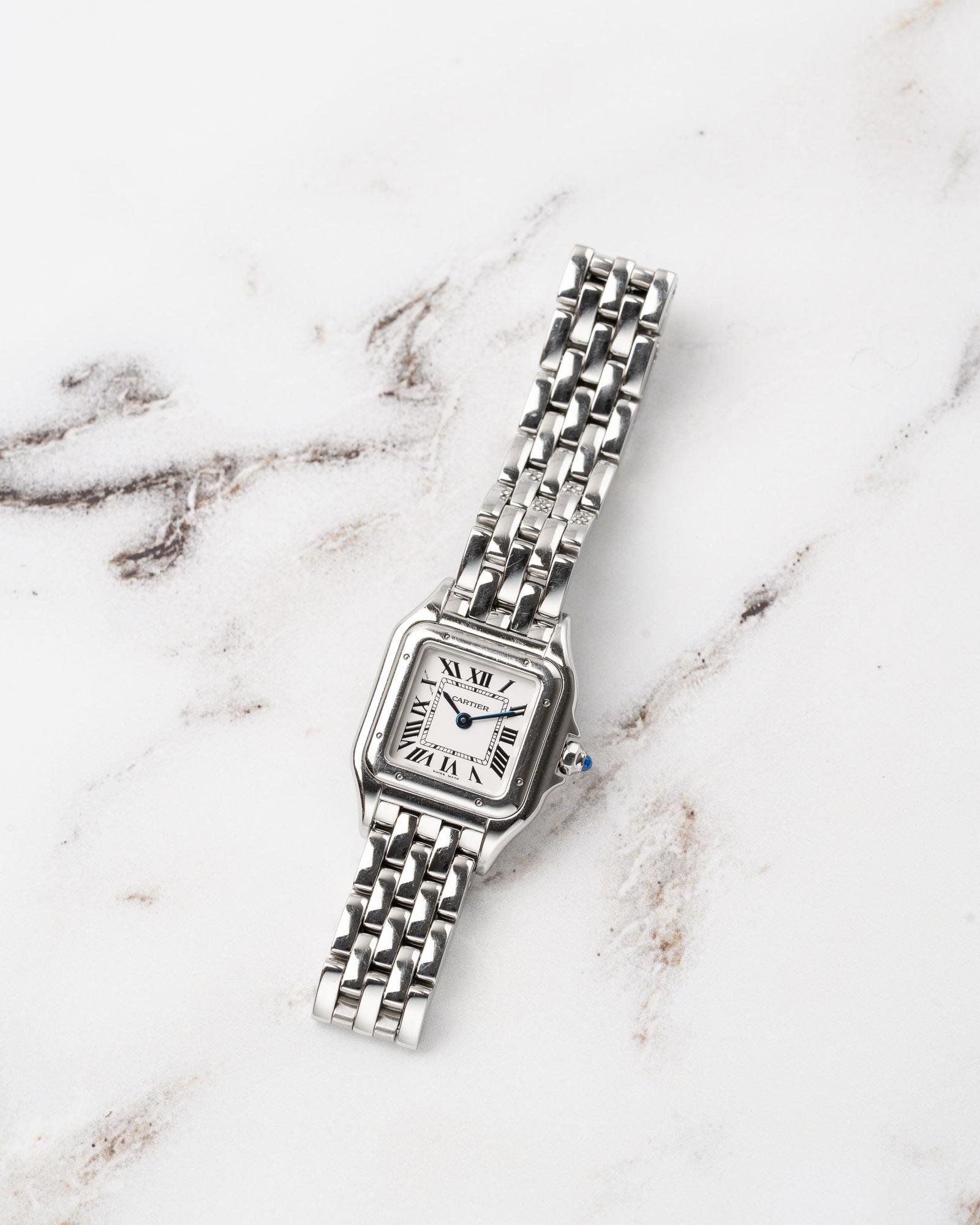 Cartier Panthere WSPN0006 SM Quadrante Bianco Acciaio Anni 2000 in vendita 4