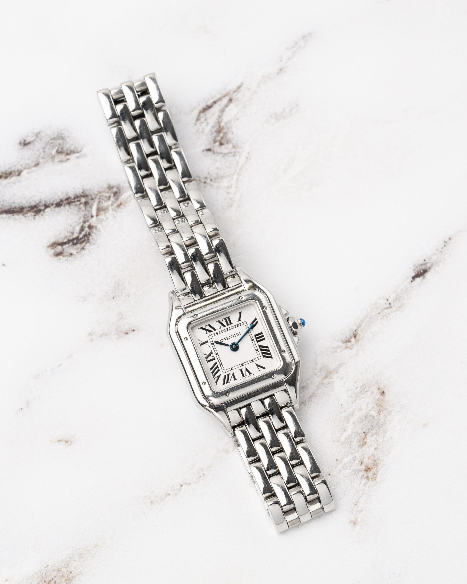 Cartier Panthere WSPN0006 SM Quadrante Bianco Acciaio Anni 2000 in vendita 5