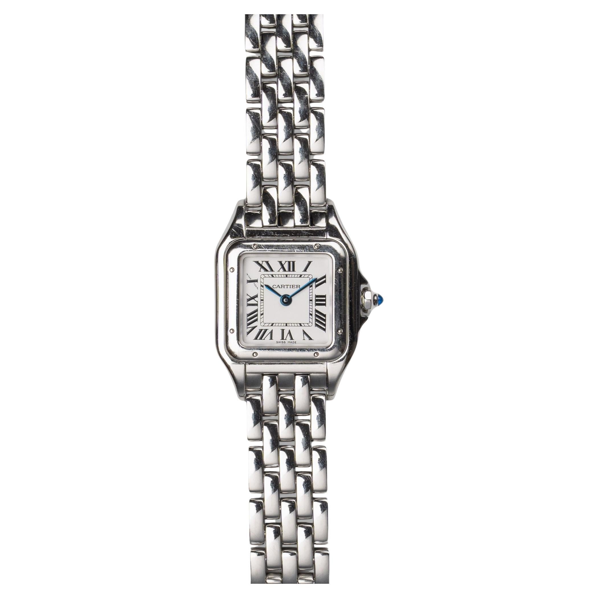 Cartier Panthere WSPN0006 SM Weißes Zifferblatt Stahl 2000s