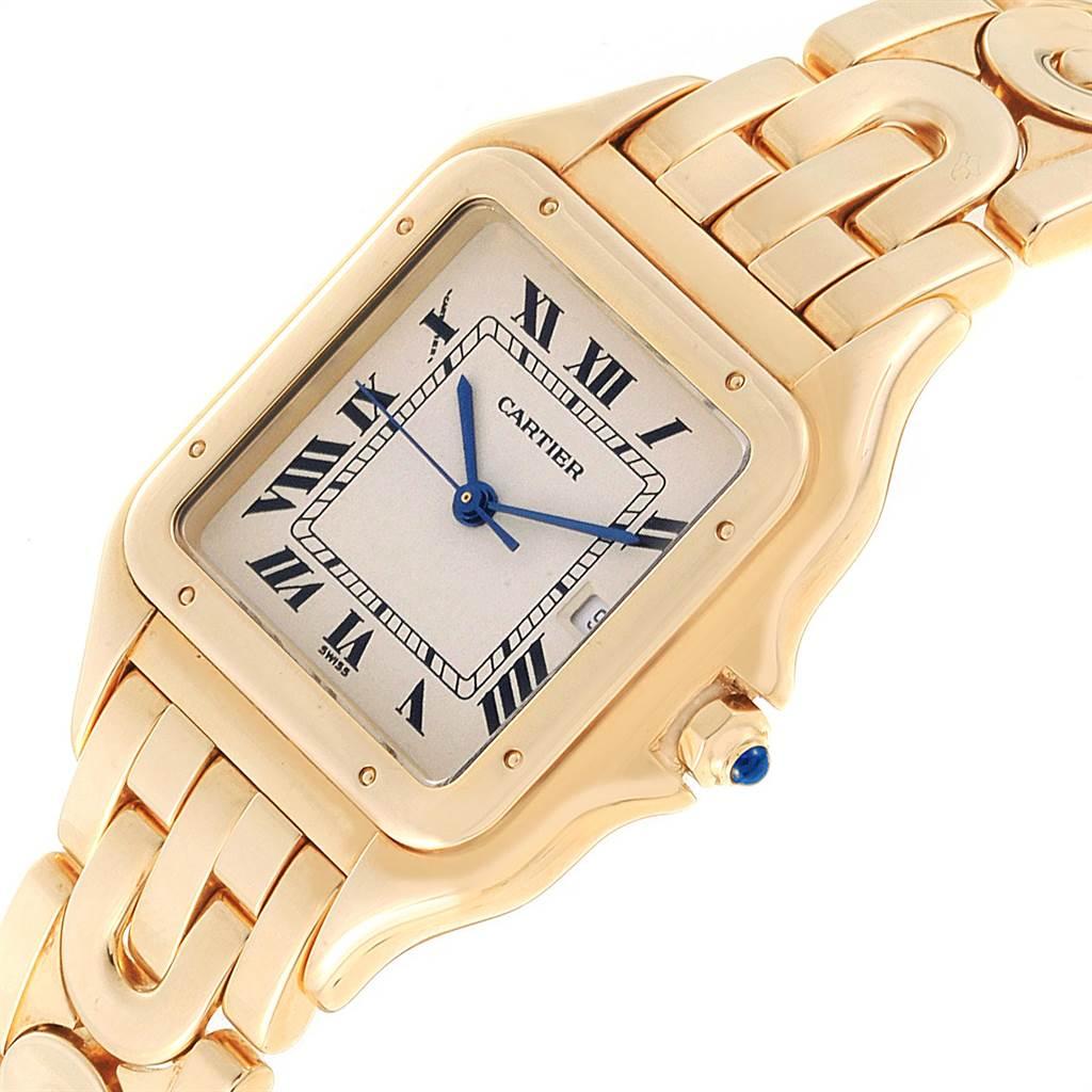Cartier Panthere XL Art Deco Yellow Gold Men’s Watch W25014B9 In Excellent Condition For Sale In Atlanta, GA