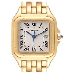 Cartier Panthere XL Blue Sapphire Yellow Gold Unisex Watch W25014B9 Add 3 Links