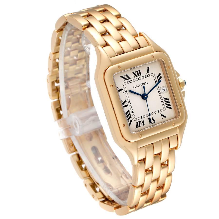 Cartier Panthere XL Unisex-Uhr mit blauem Saphir in Gelbgold W25014B9 im Zustand „Gut“ im Angebot in Atlanta, GA