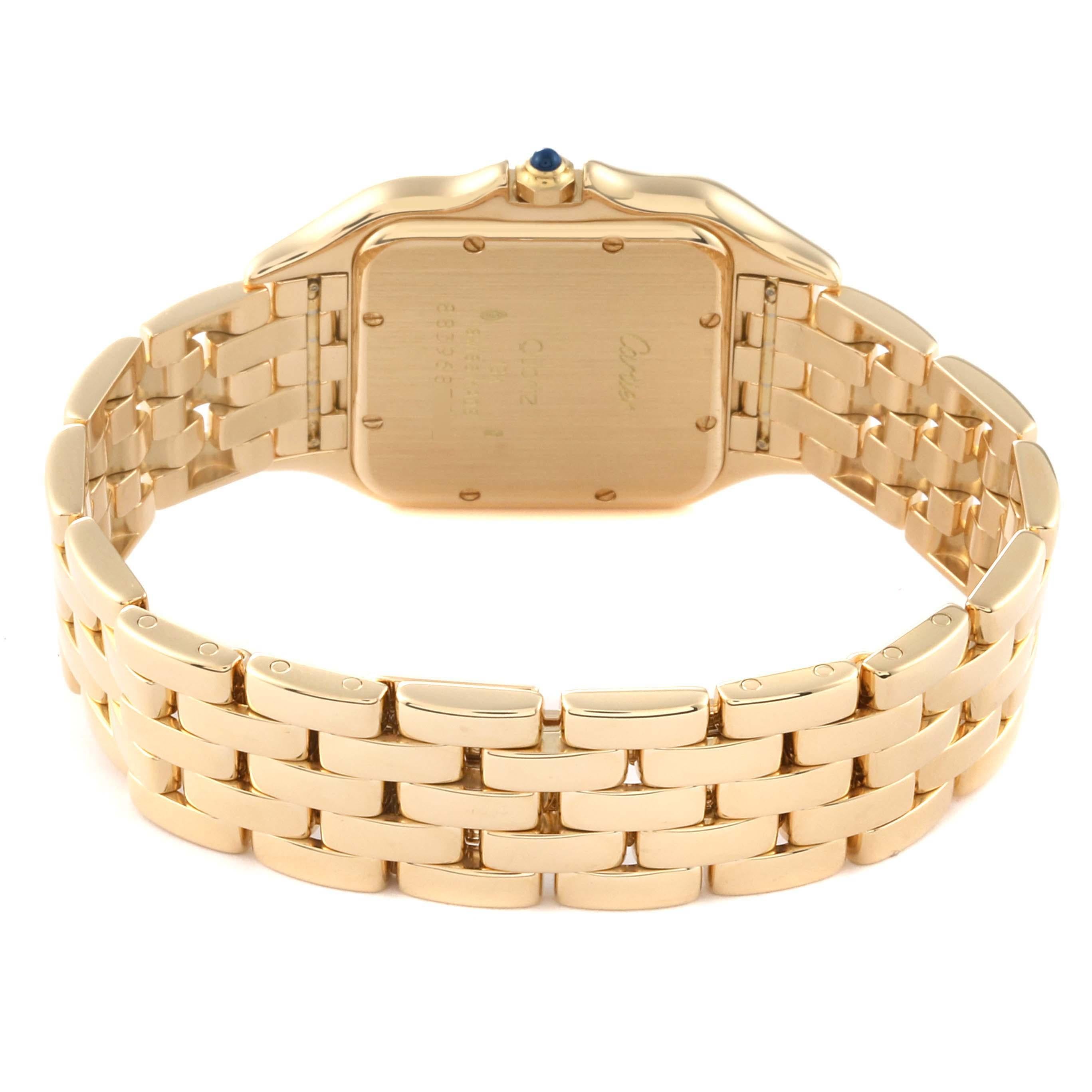 Cartier Panthere XL Yellow Gold Mens Watch W25014B9 In Good Condition For Sale In Atlanta, GA
