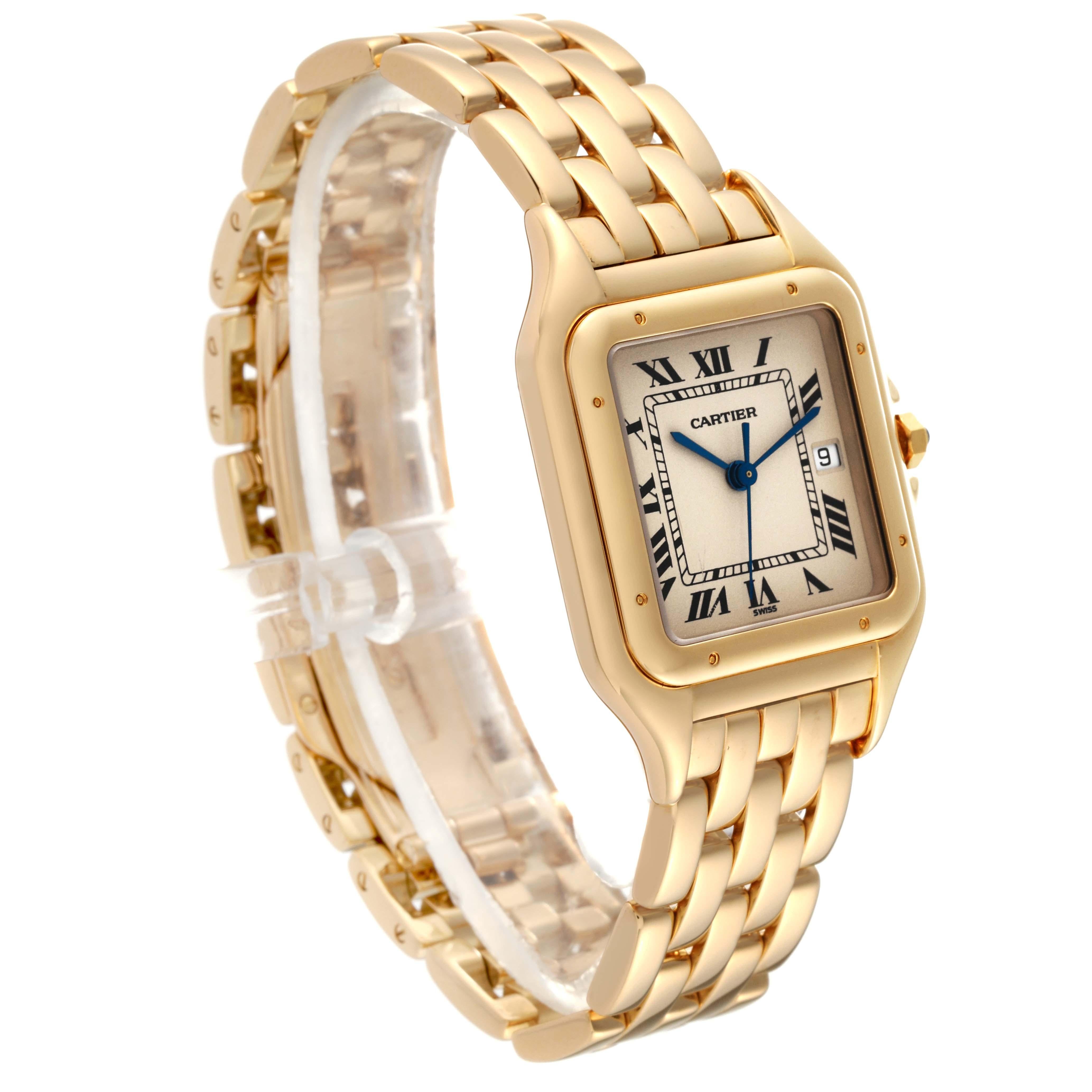 Cartier Panthere XL Yellow Gold Mens Watch W25014B9 For Sale 4
