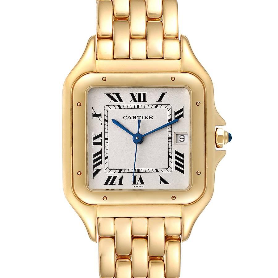 Cartier Panthere XL Yellow Gold Sapphire Cabochon Unisex Watch W25014B9 For  Sale at 1stDibs