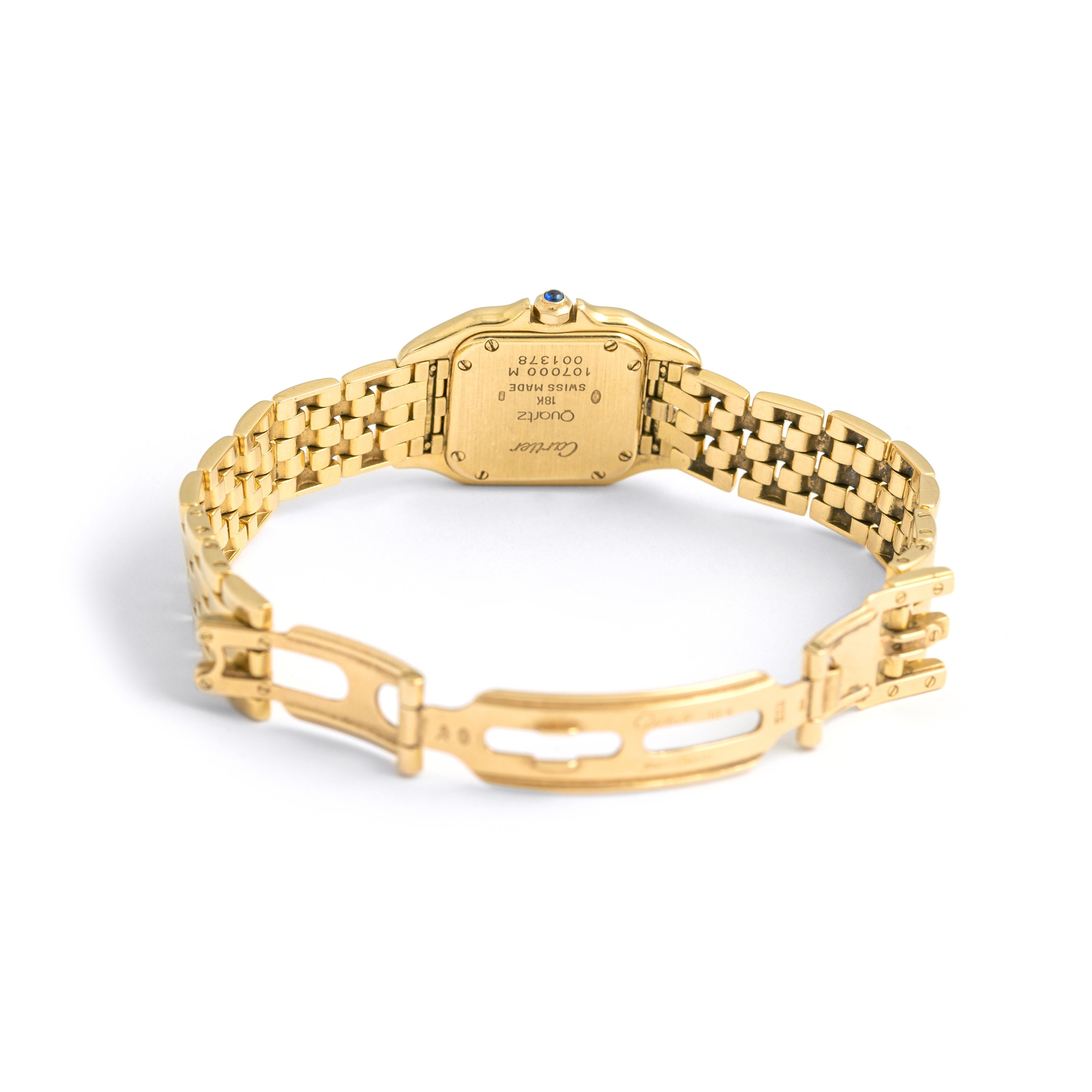 Cartier Panthere Gelbgold-Armbanduhr aus 18 Karat im Zustand „Gut“ in Geneva, CH