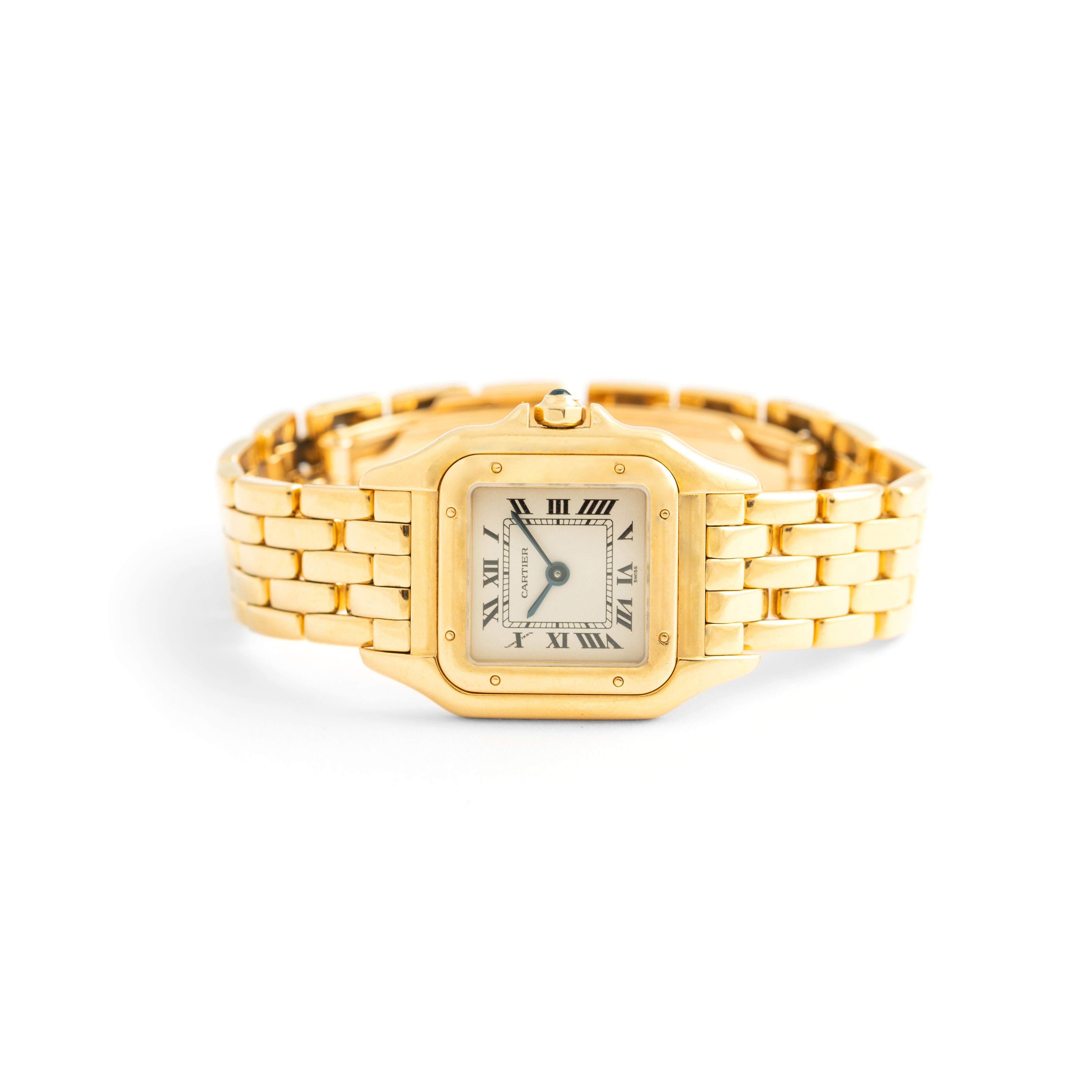 Cartier Panthere Gelbgold-Armbanduhr aus 18 Karat für Damen oder Herren