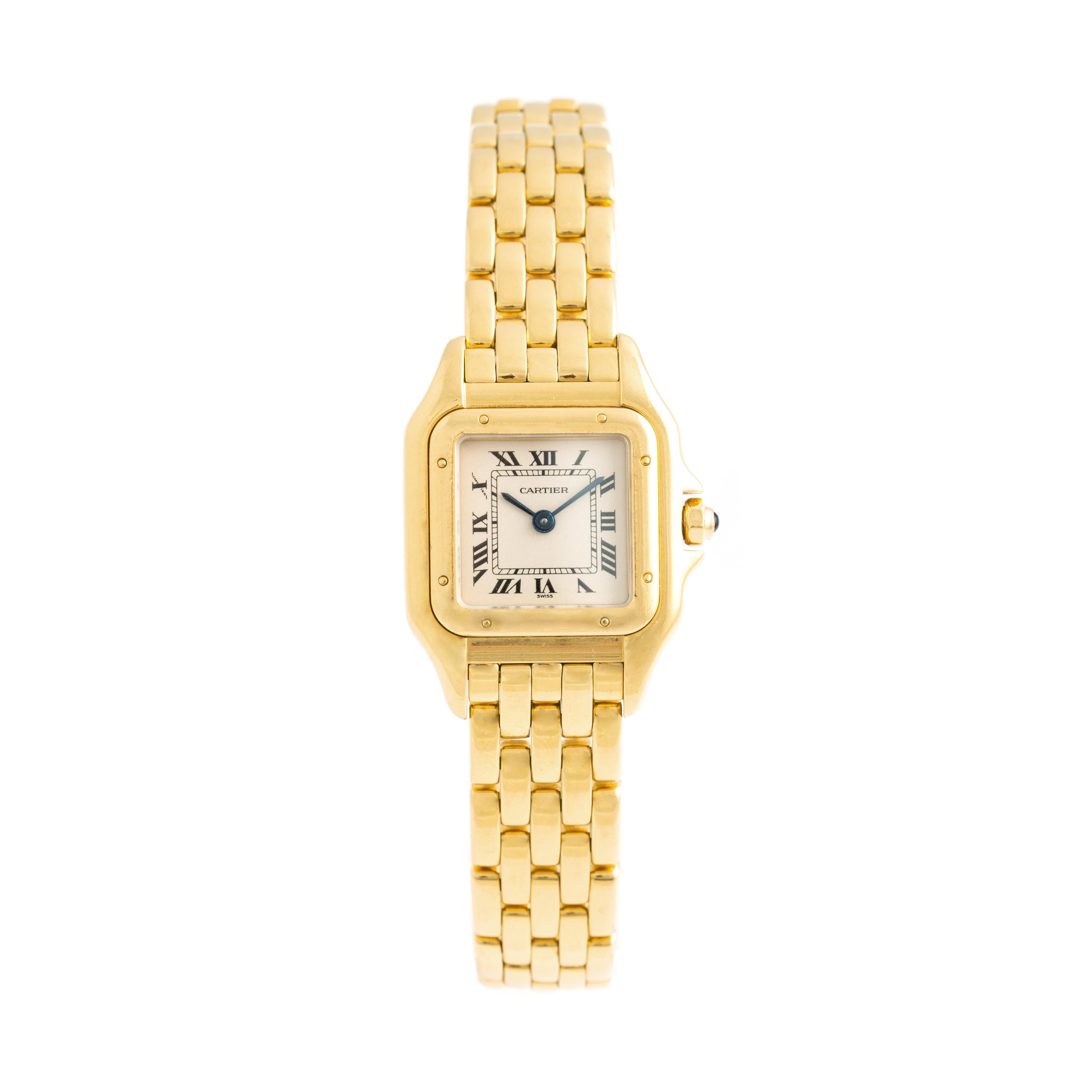Cartier Panthere Gelbgold-Armbanduhr aus 18 Karat 3