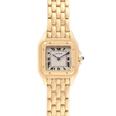 Cartier Panthere Yellow Gold Blue Sapphire Crown Ladies Watch W25022B9