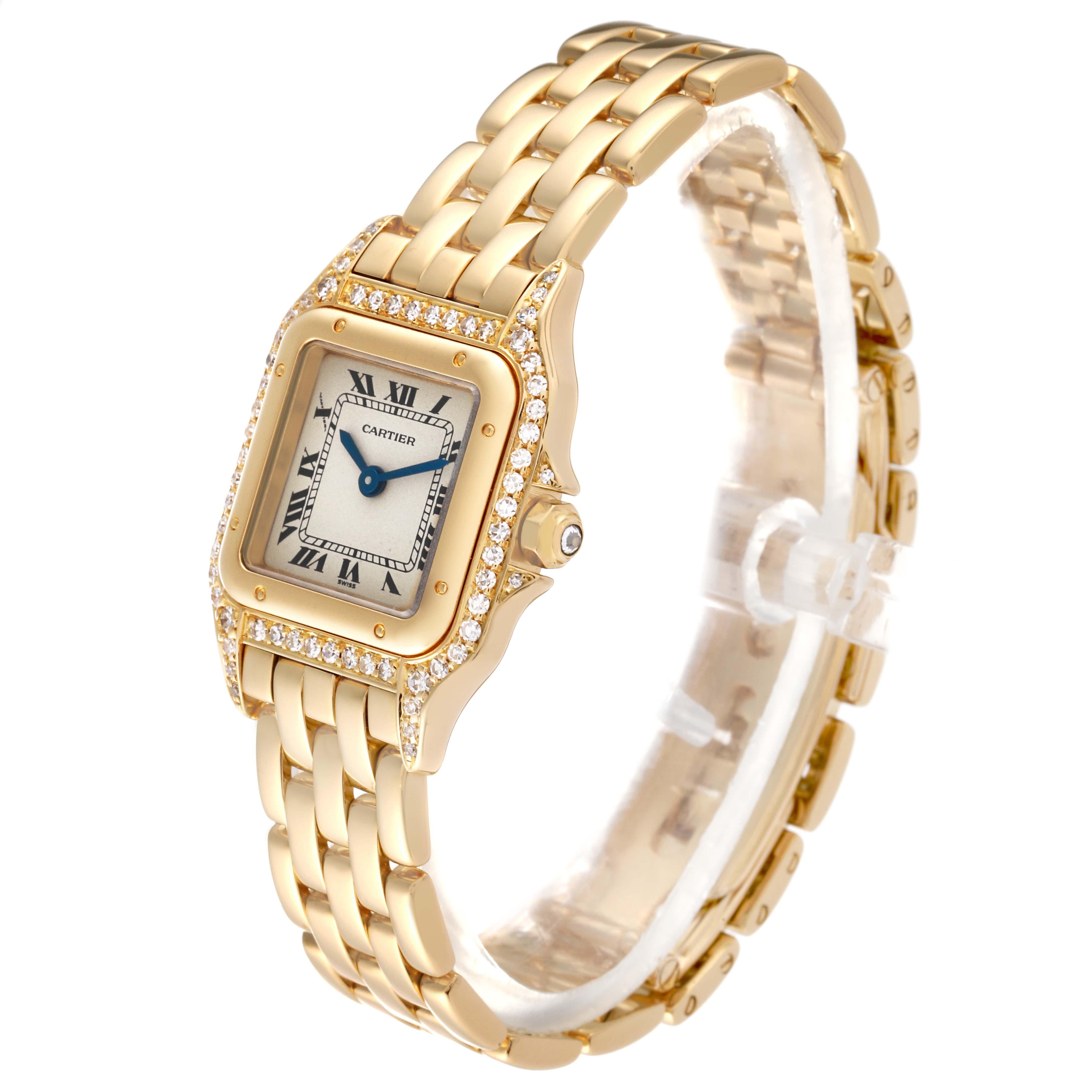 Cartier Panthere Yellow Gold Diamond Ladies Watch WF3071B9 2