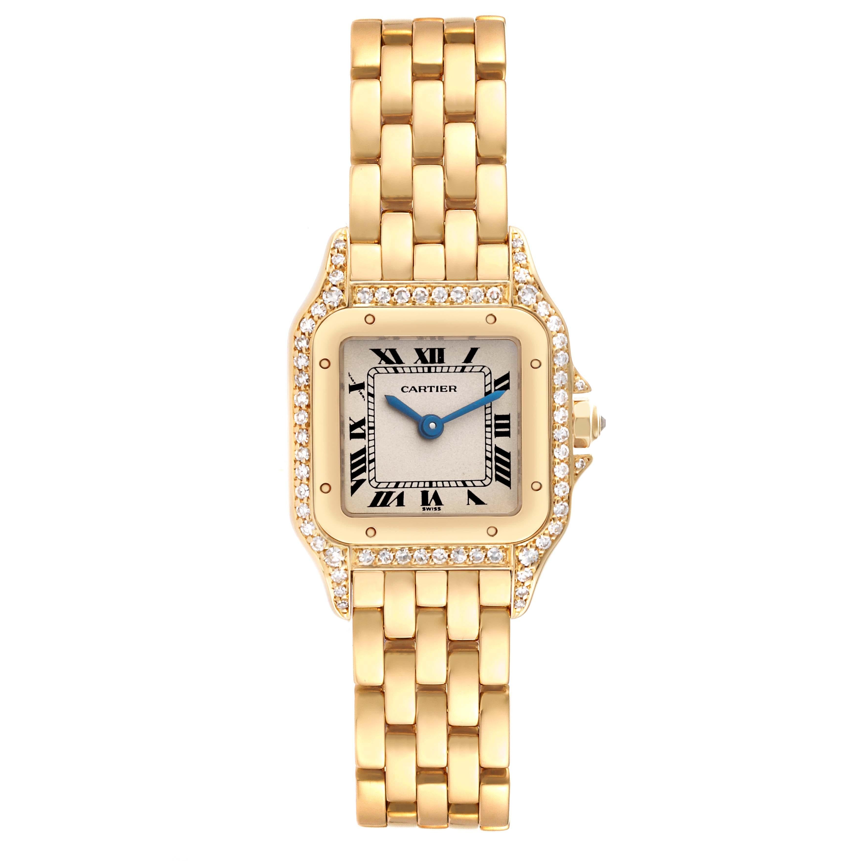 Cartier Panthere Yellow Gold Diamond Ladies Watch WF3071B9 3