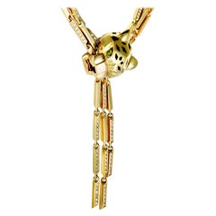 Cartier Panthère Yellow Gold Diamond Panther Pendant Necklace