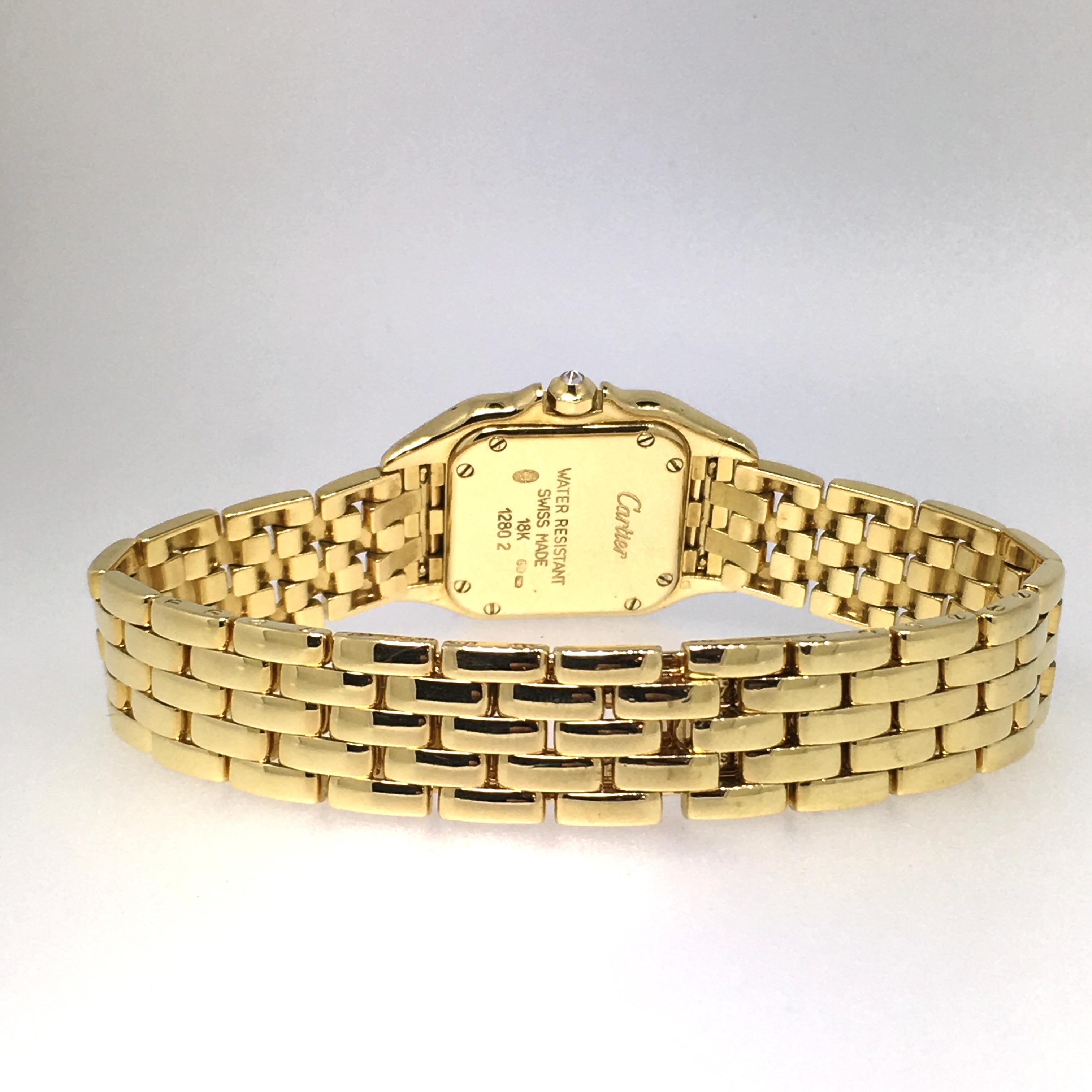 Women's Cartier Panthère, Yellow Gold, Diamonds, Reference 1280-2, Mint Condition