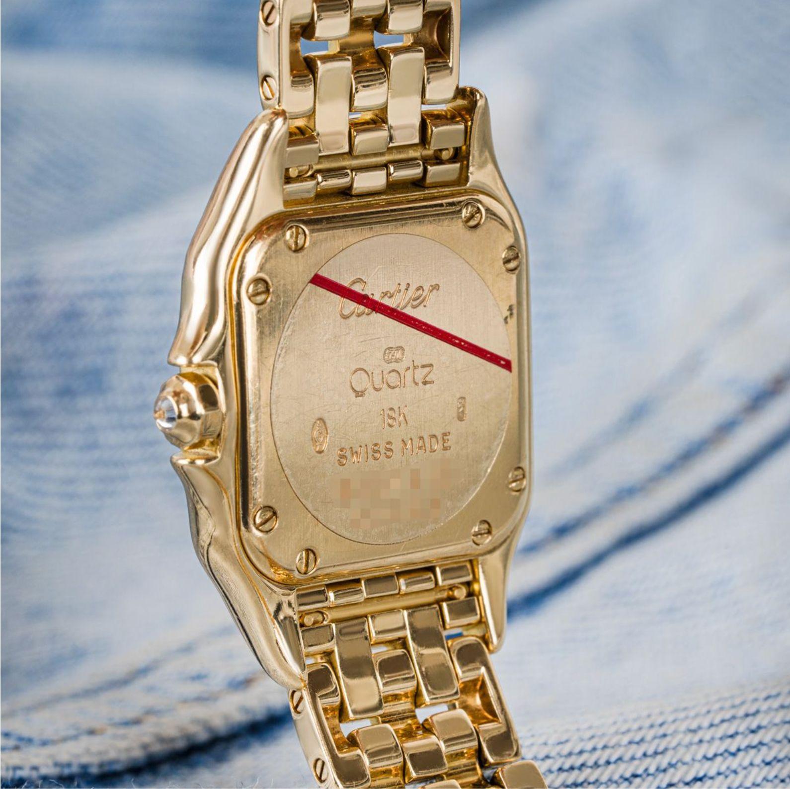 Cartier Panthere Gelbgold-Uhr mit Emaille und Diamantenbesatz im Zustand „Hervorragend“ im Angebot in London, GB