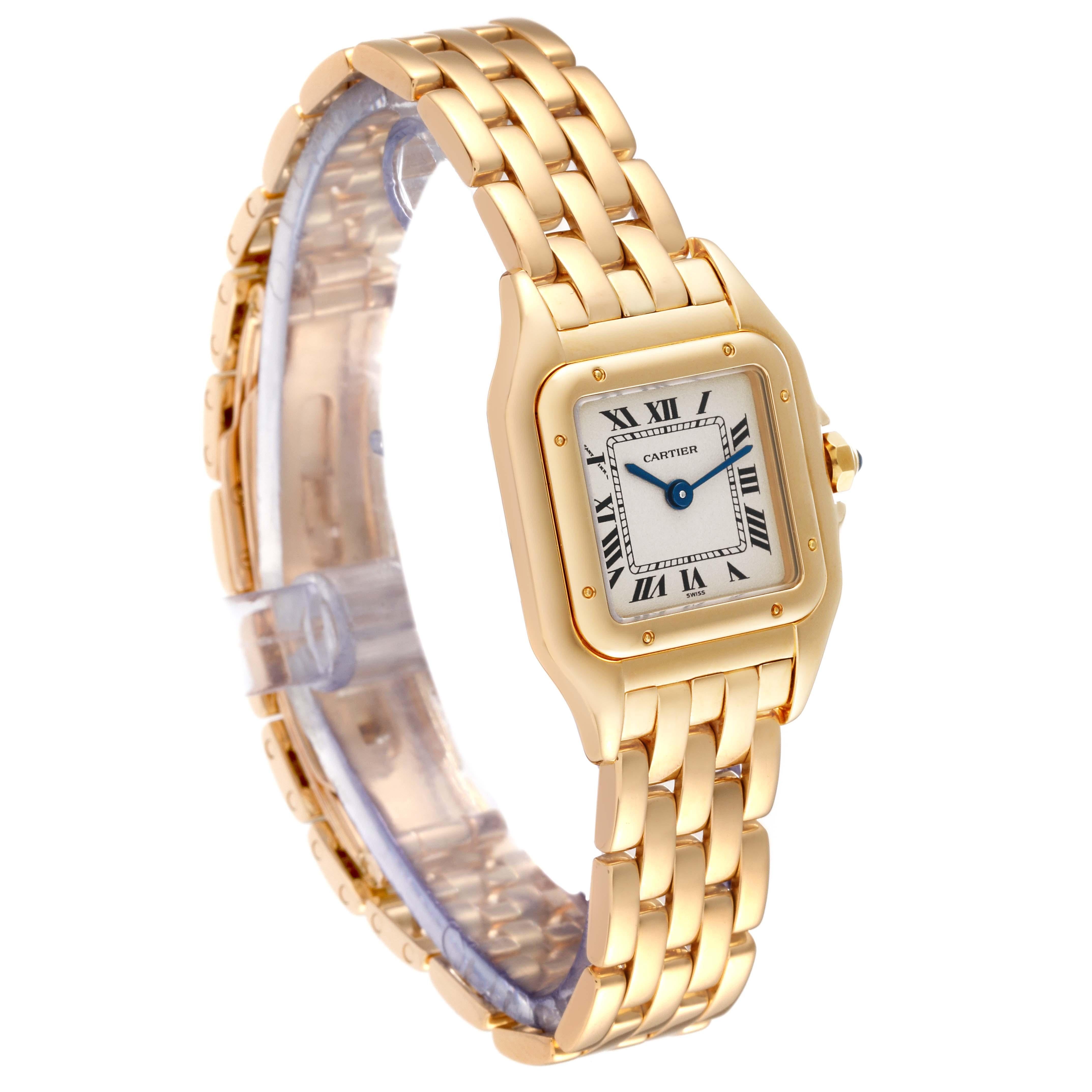 Cartier Panthere Yellow Gold Ladies Watch 107000 In Excellent Condition In Atlanta, GA