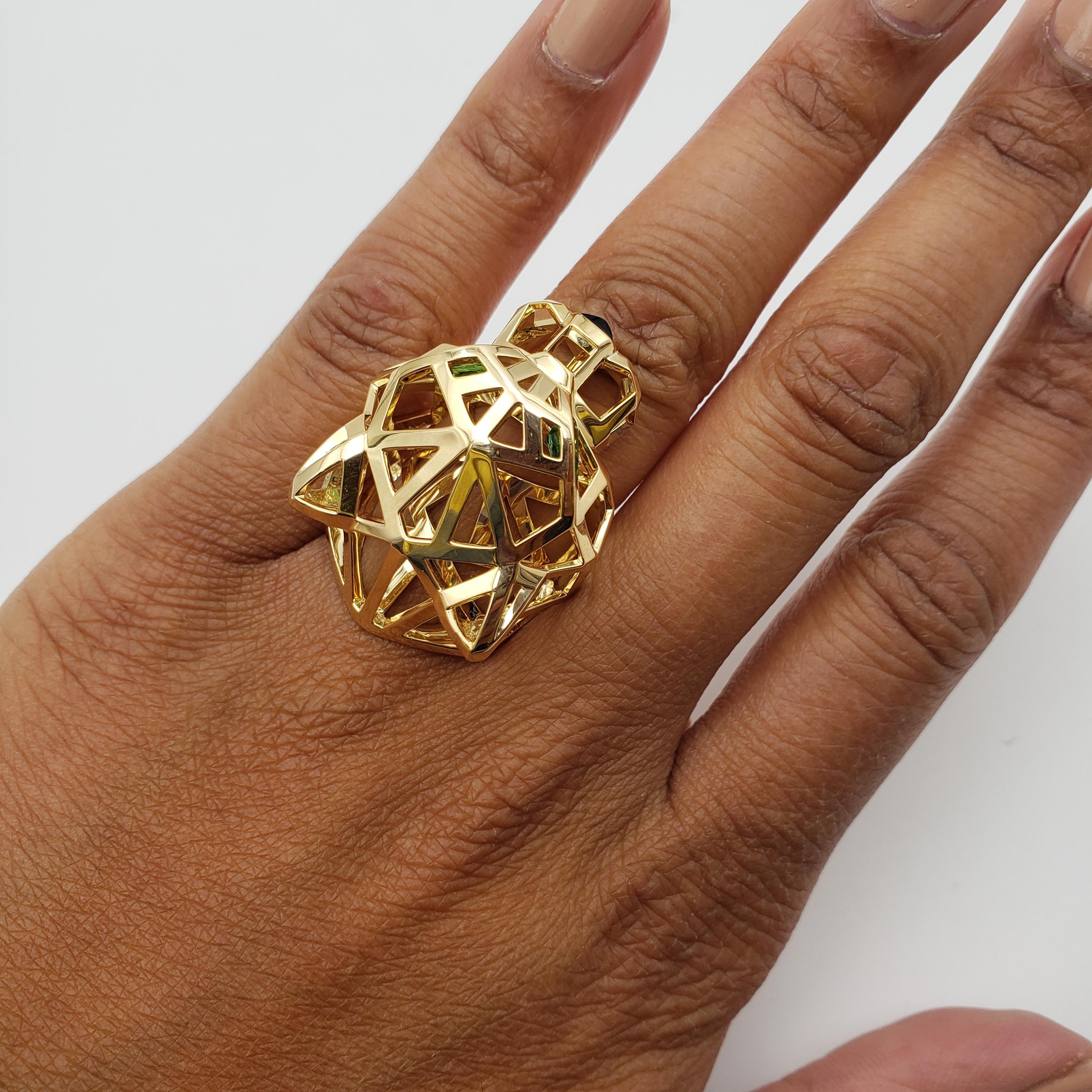 Cartier Panthère Yellow Gold Openwork Panther Head Ring 3