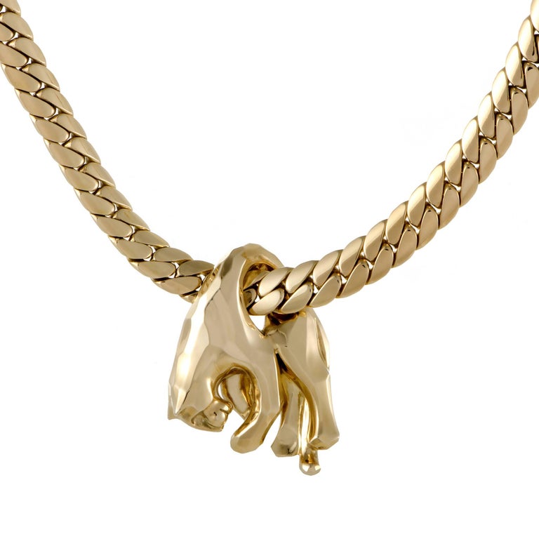 Cartier Panthere Yellow Gold Pendant Necklace at 1stDibs cartier