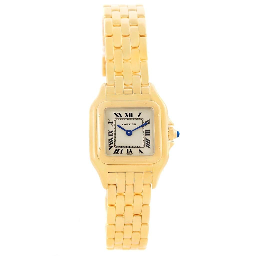 Cartier Panthere Yellow Gold Small Quartz Ladies Watch W25022B9 For Sale 2