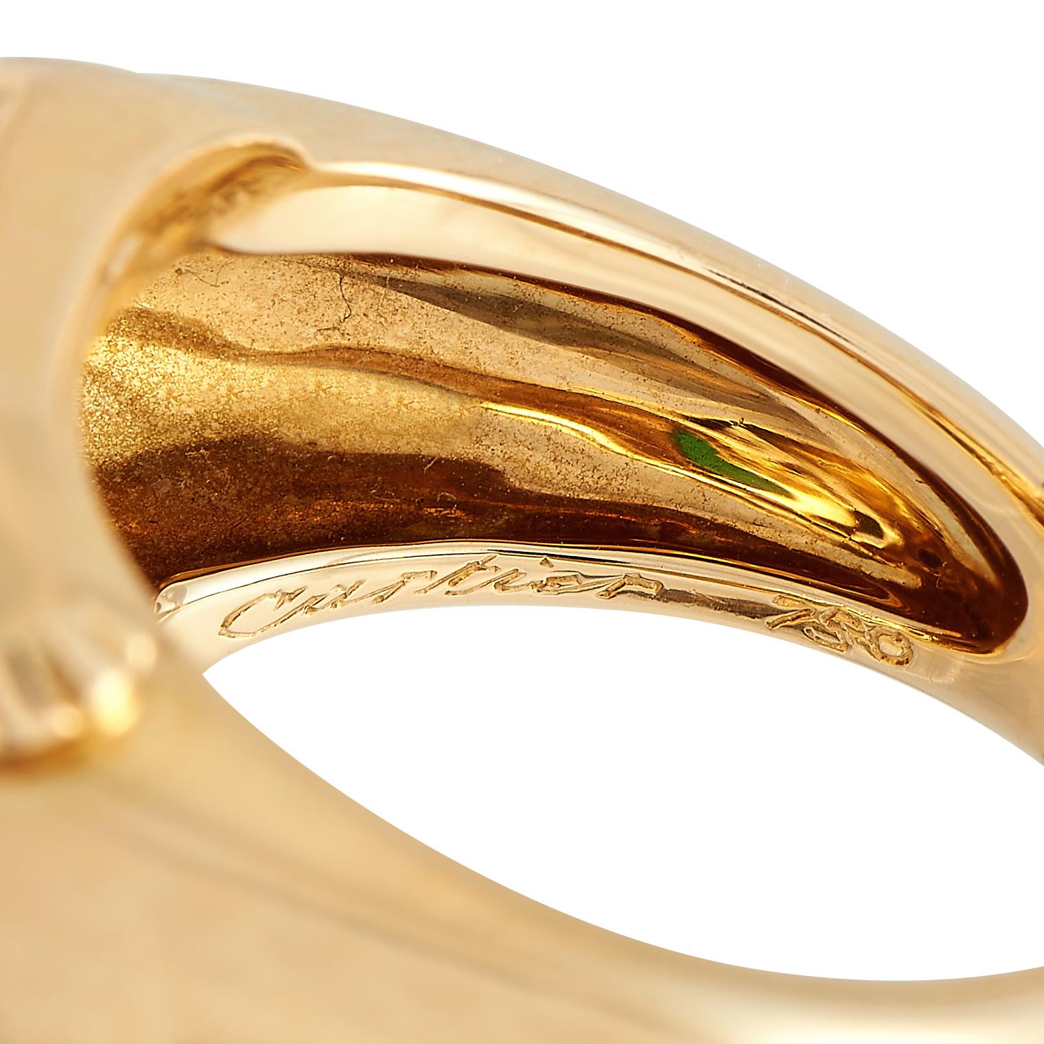 Cartier Panthre Vedra-Ring aus 18 Karat Gelbgold mit Chalcedon und Chalcedon im Zustand „Hervorragend“ in Southampton, PA